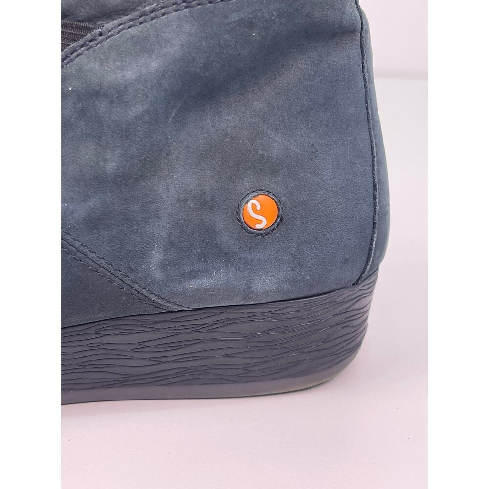 NWT Fly London Blue Suede Wedge Booties Womens Sz 8 Comfort Slip On Ankle Boots - Picture 7 of 14